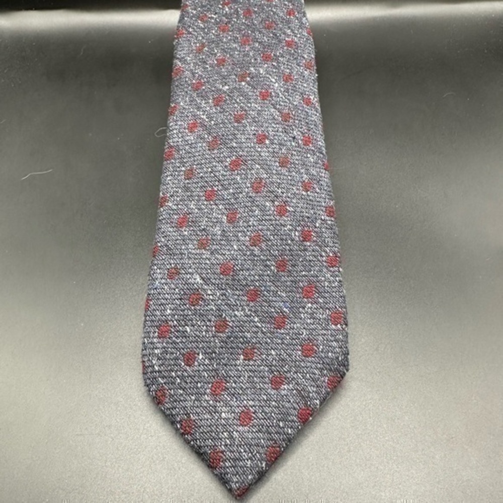 Kiton Wool Silk Blend Polka Dot Tie